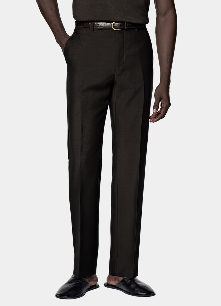 Dark Brown Tailored Fit Milano Suit