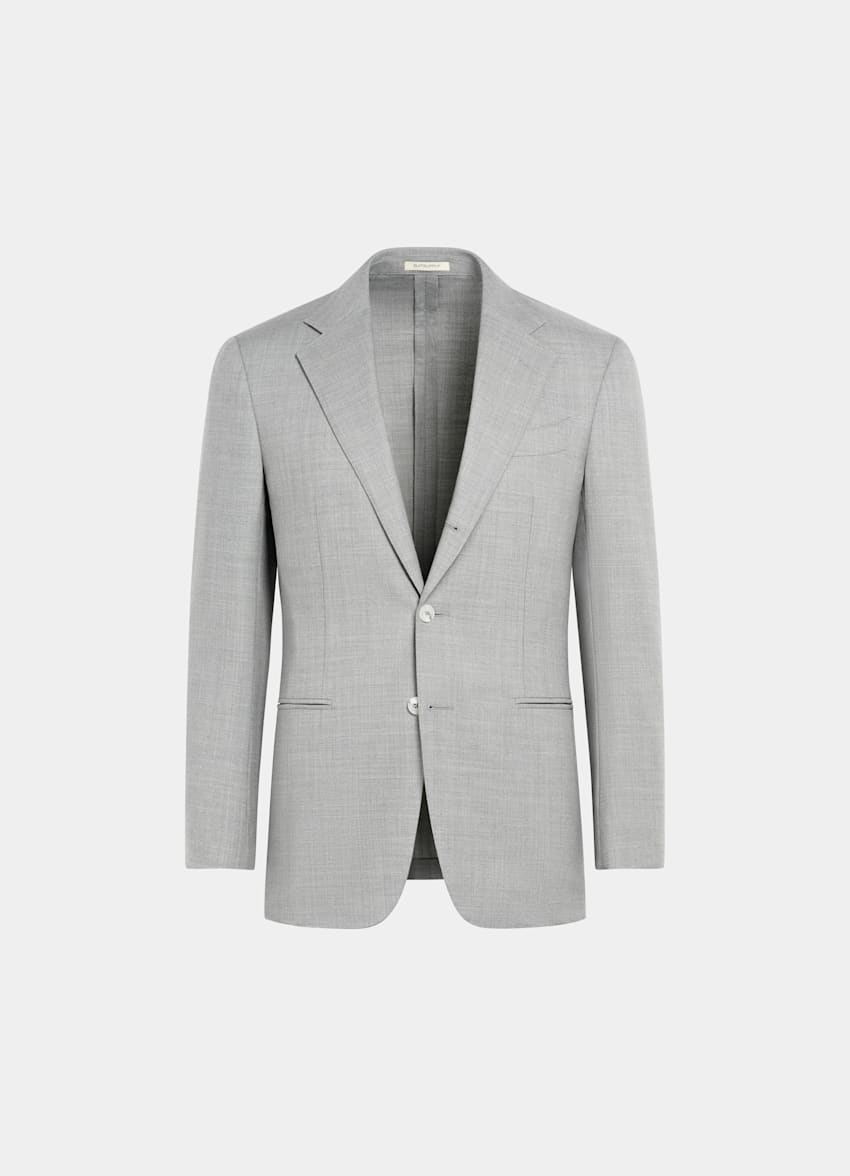 Light Grey Tailored Fit Havana Suit Jacket