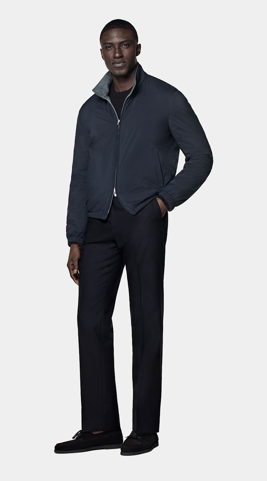Navy Reversible Bomber Jacket