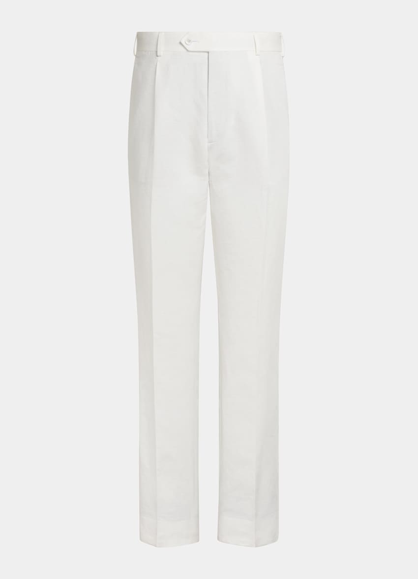 White Wide Leg Straight Pants