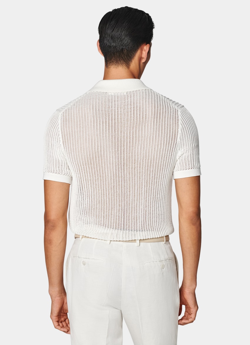 Off-White Crochet Polo Cardigan