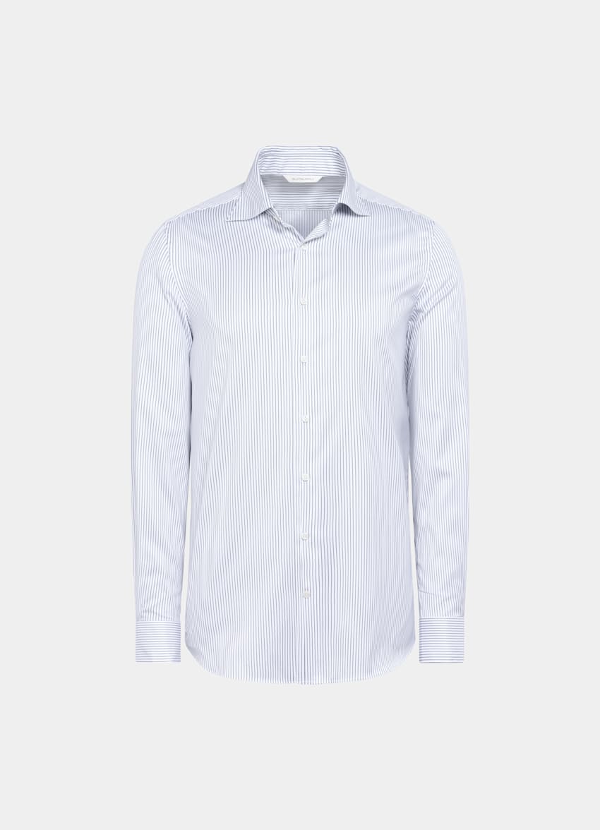 Light Blue Houndstooth Houndstooth Tailored Fit Shirt