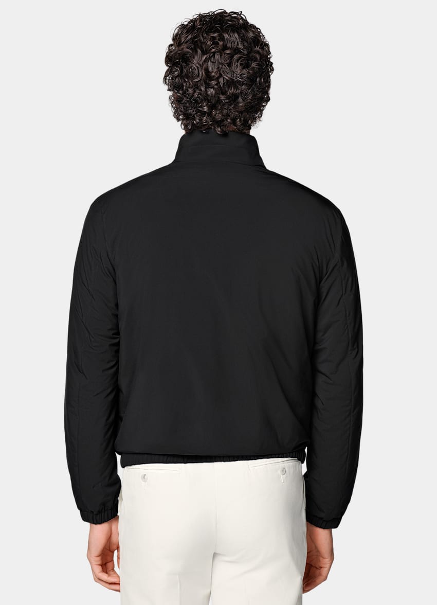 Black Reversible Bomber Jacket