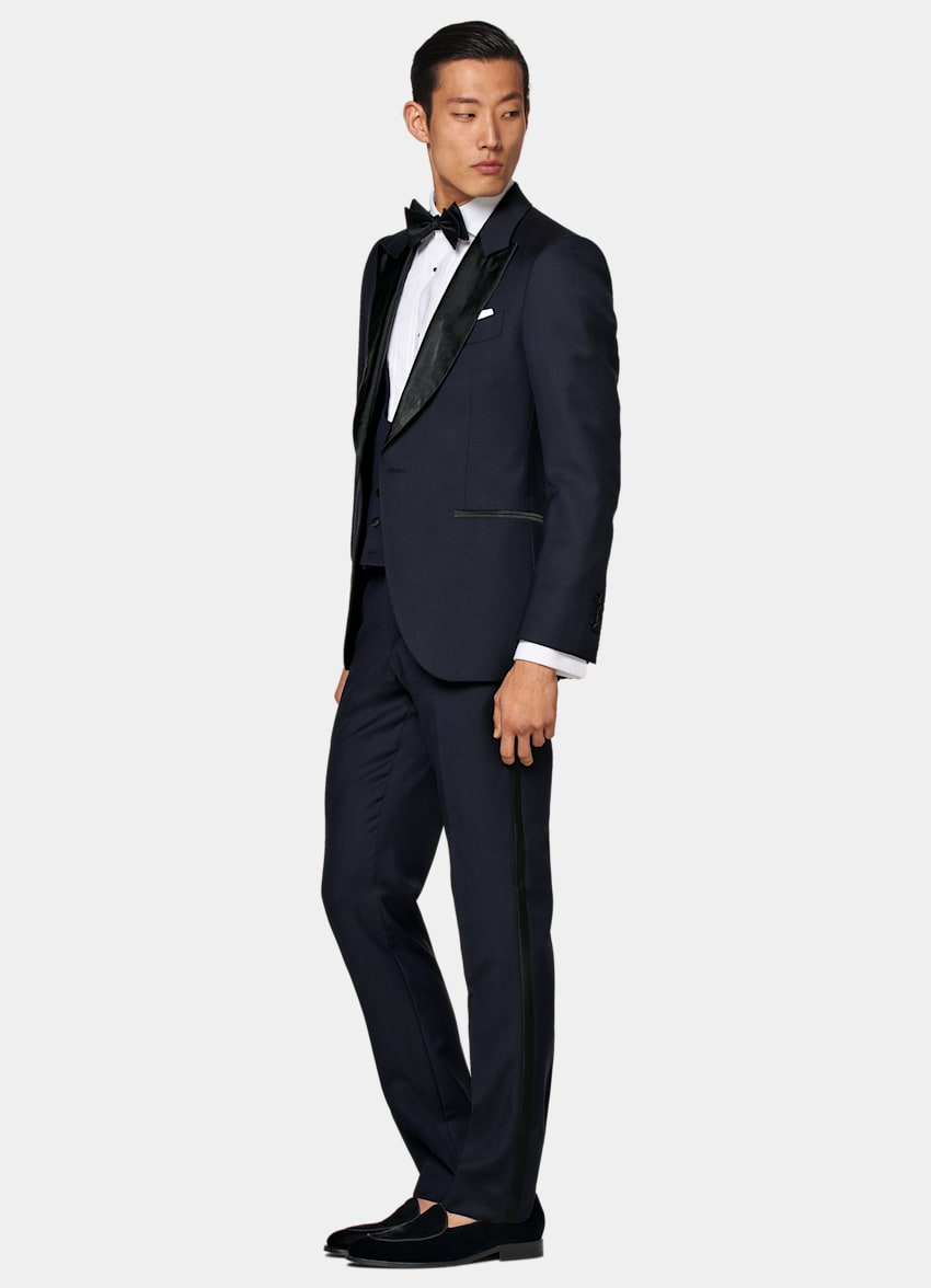 Navy Three-Piece Tailored Fit Lazio Tuxedo