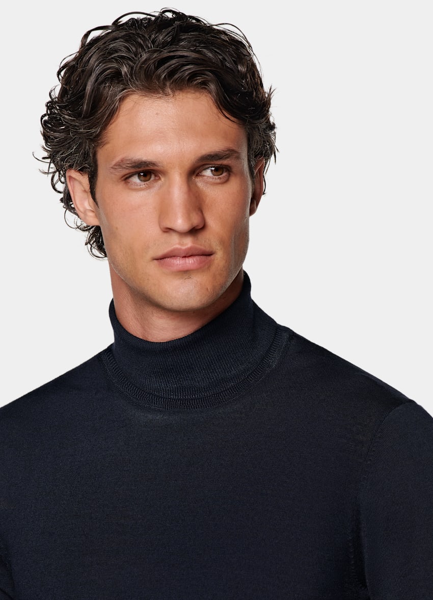 Navy Merino Turtleneck