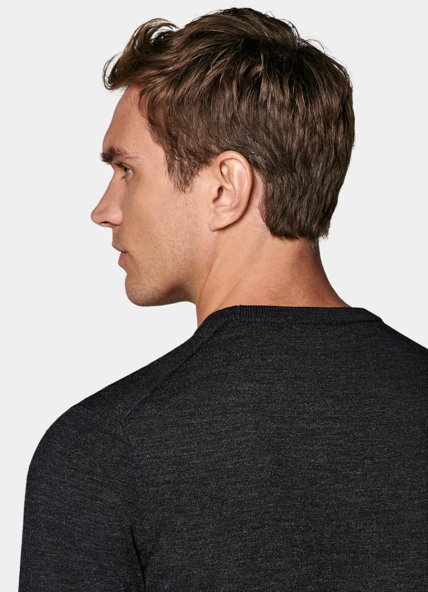 Dark Grey Merino Crewneck