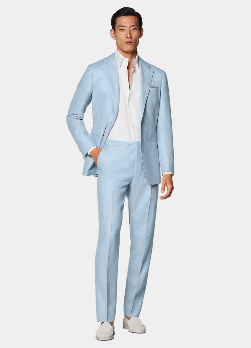 Light Blue Tailored Fit Havana Suit