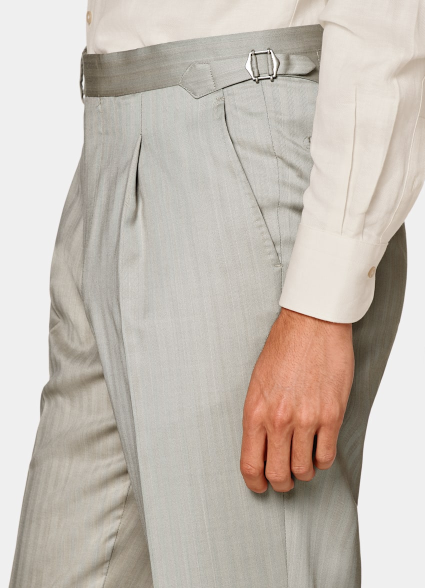 Sand Herringbone Perennial Tailored Fit Havana Suit