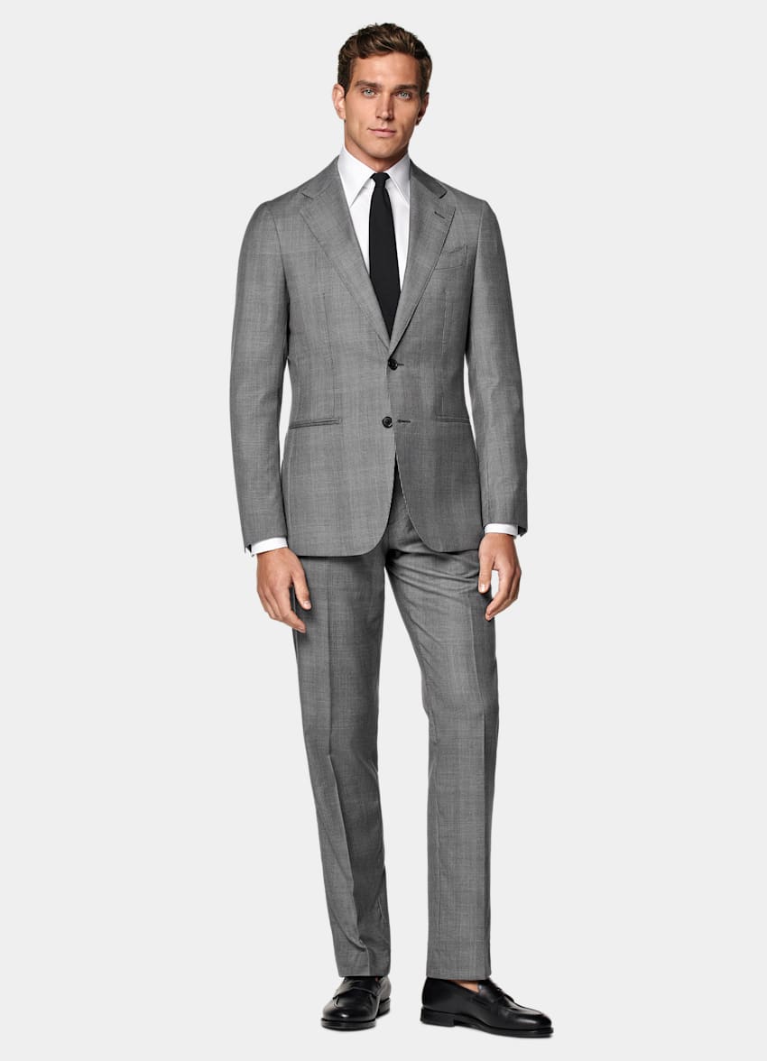 Mid Grey Checked Tailored Fit Havana Suit