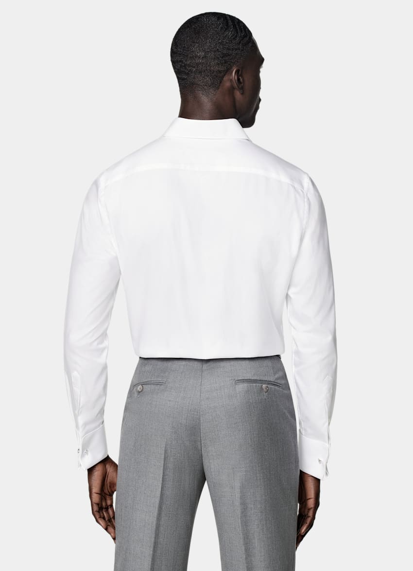 White Double Cuff Tailored Fit Shirt
