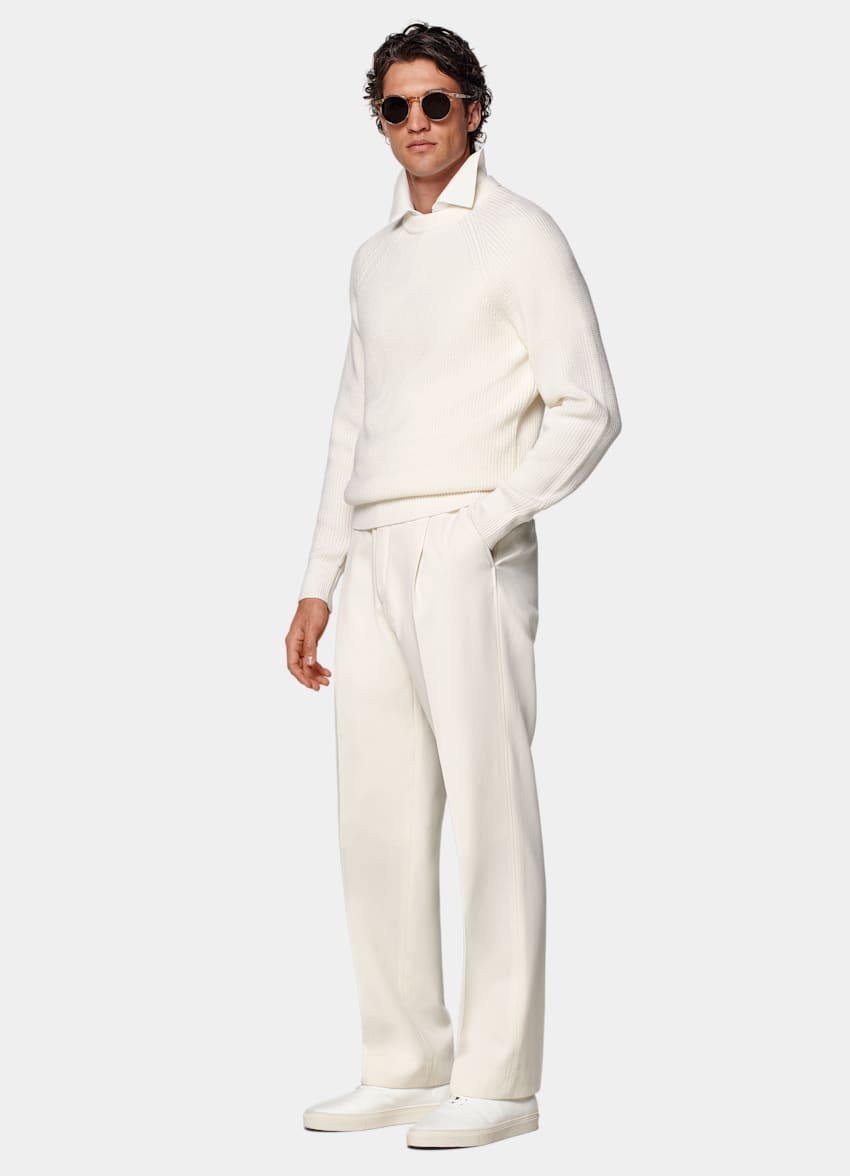 Off-White Merino Ribbed Crewneck