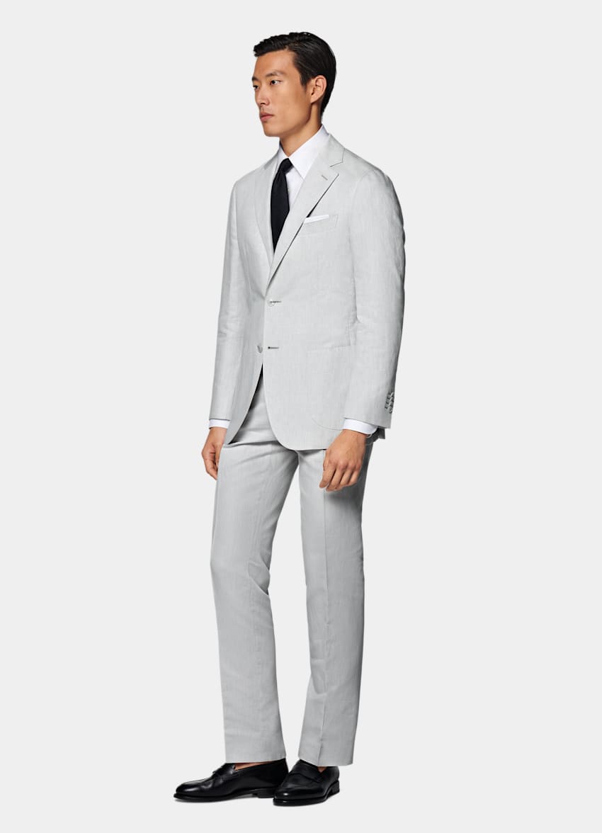 Light Grey Tailored Fit Havana Suit