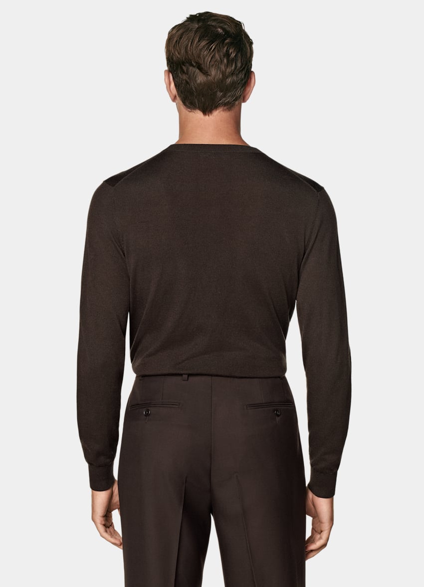 Mid Brown V-Neck Cardigan