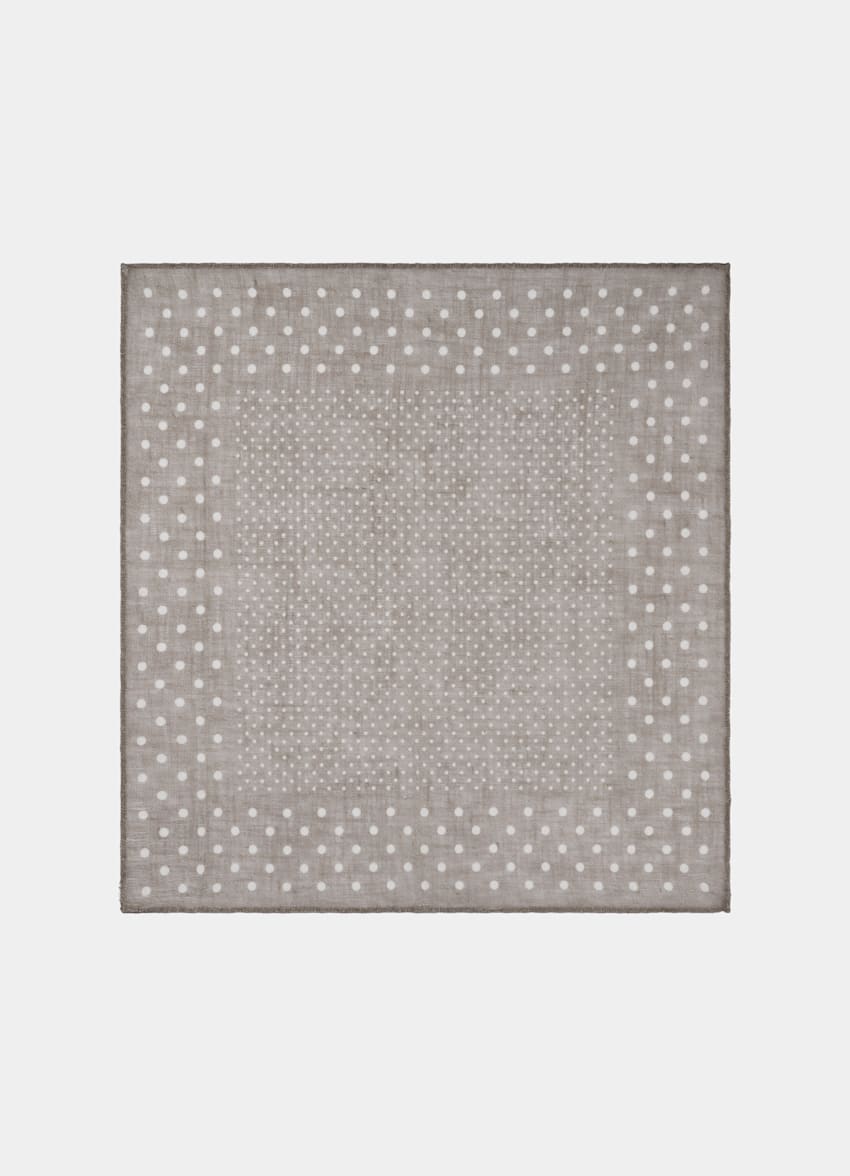 Mid Brown Dotted Pocket Square