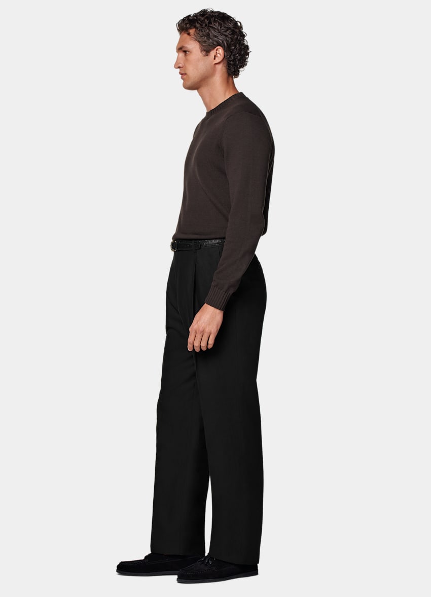 Black Wide Leg Straight Pants