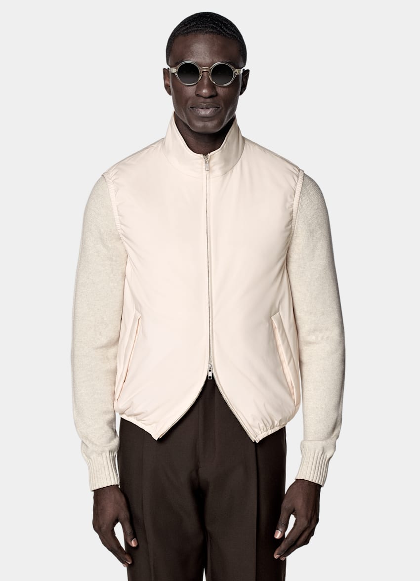 Off-White Light Padded Zip Vest