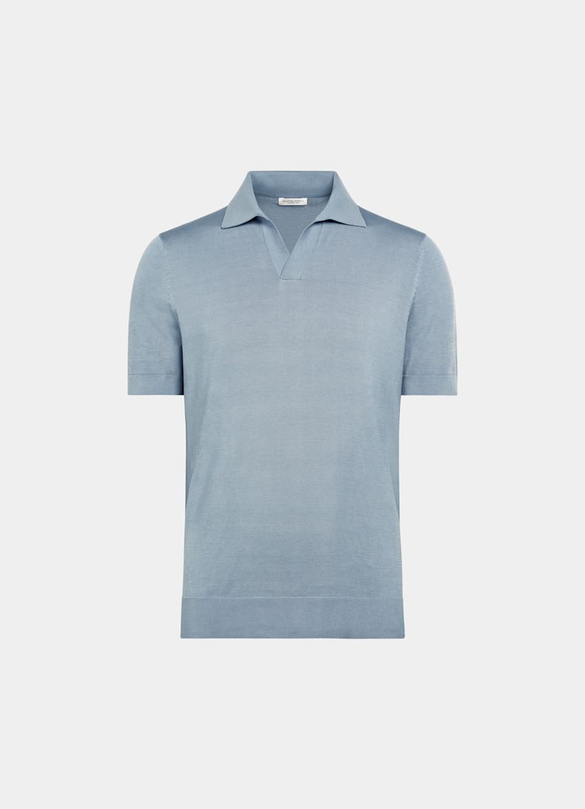 Navy Buttonless Polo