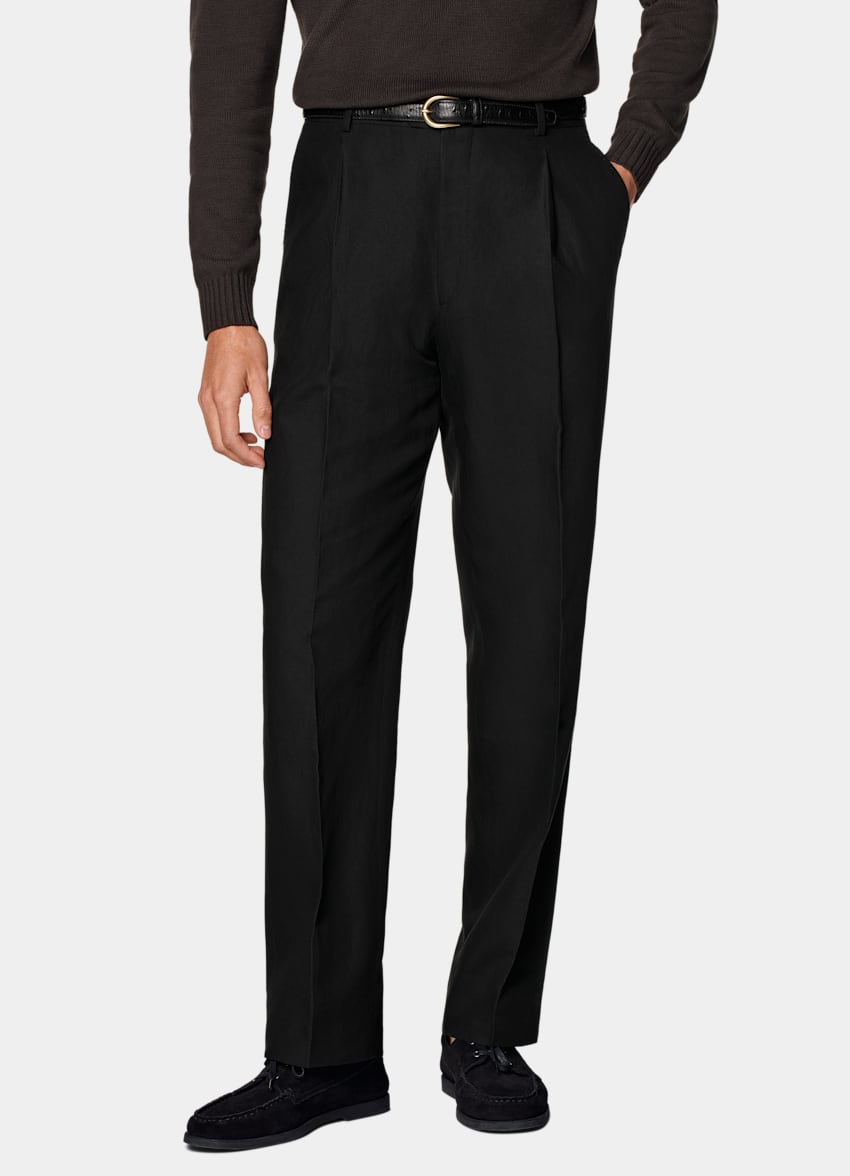 Black Wide Leg Straight Pants