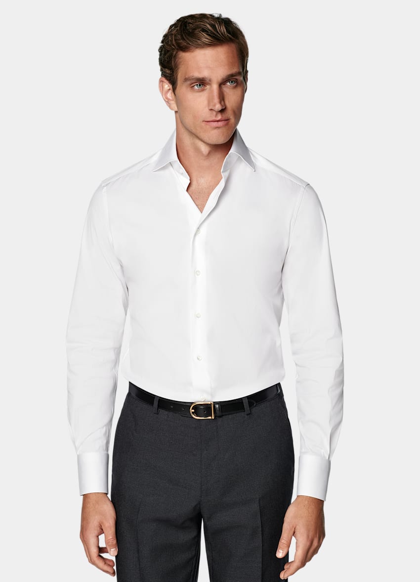 White Poplin Tailored Fit Shirt