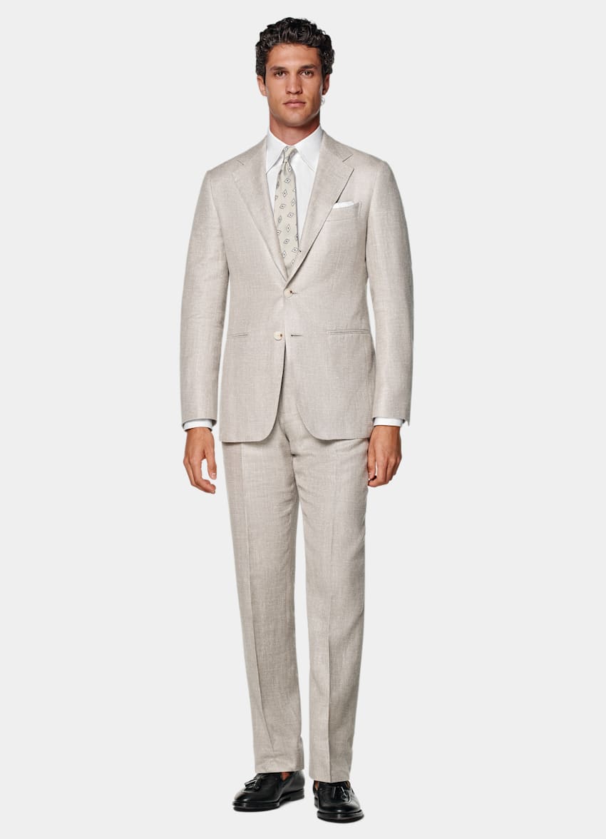 Light Taupe Tailored Fit Havana Suit
