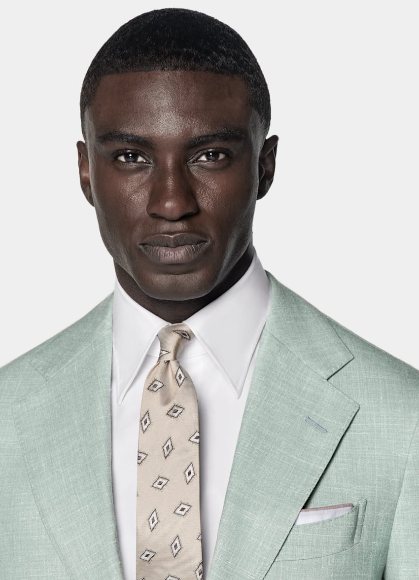 Light Green Tailored Fit Havana Suit