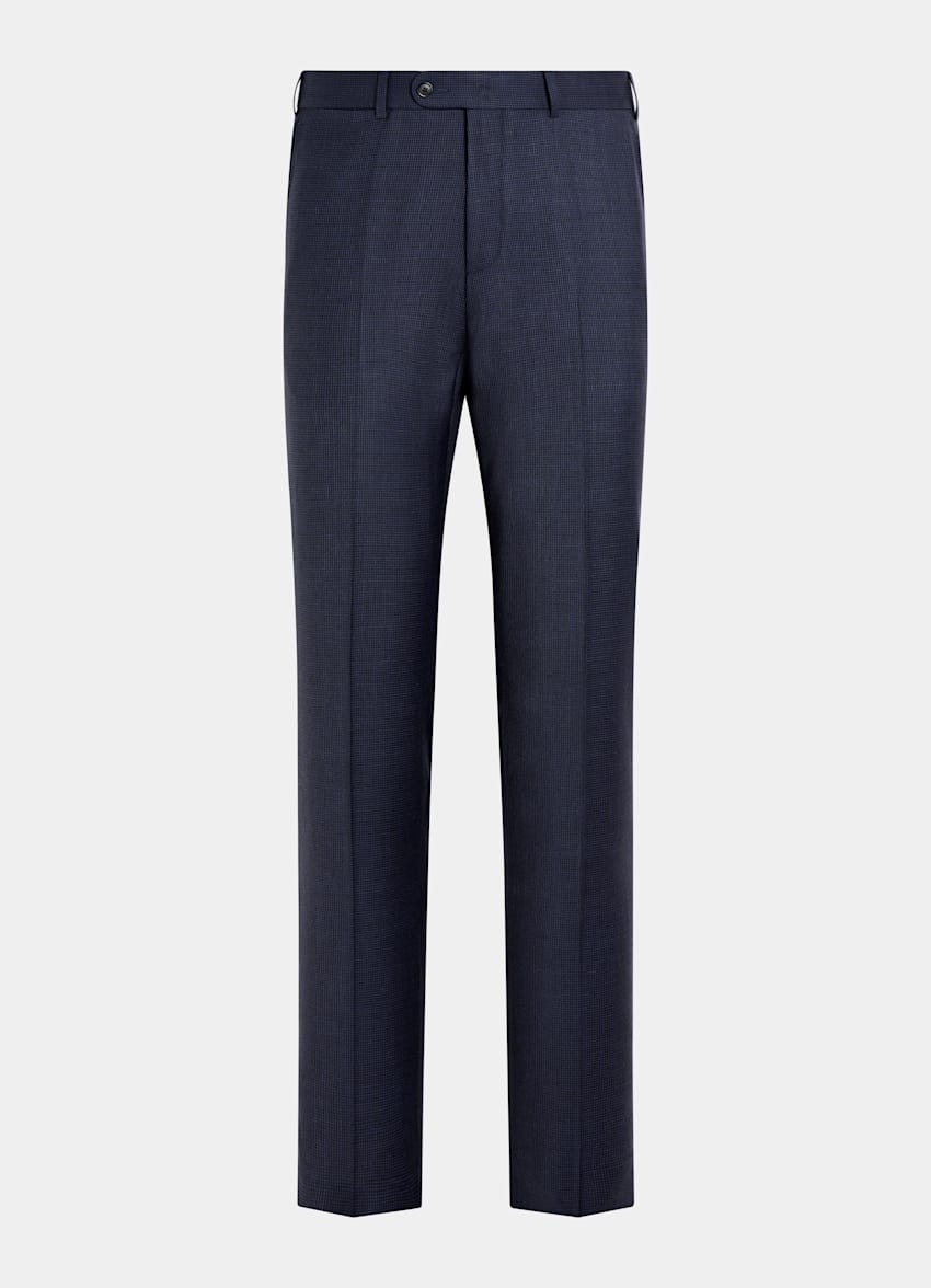 Navy Houndstooth Tailored Fit Havana Suit