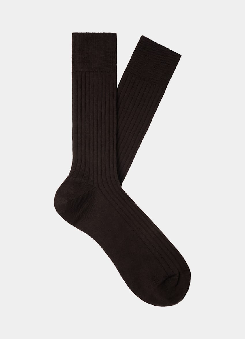 Dark Grey Ribbed Regular Socks