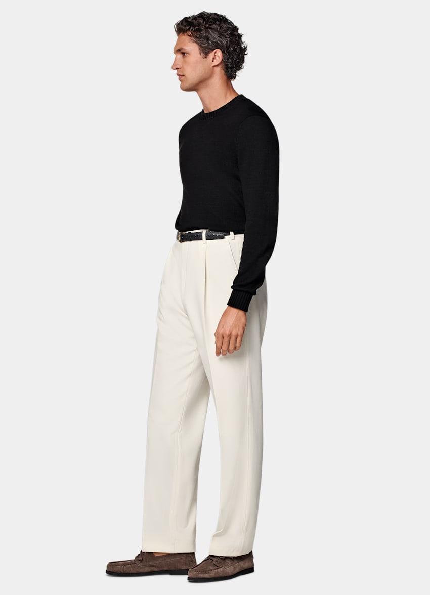 Off-White Wide Leg Straight Pants