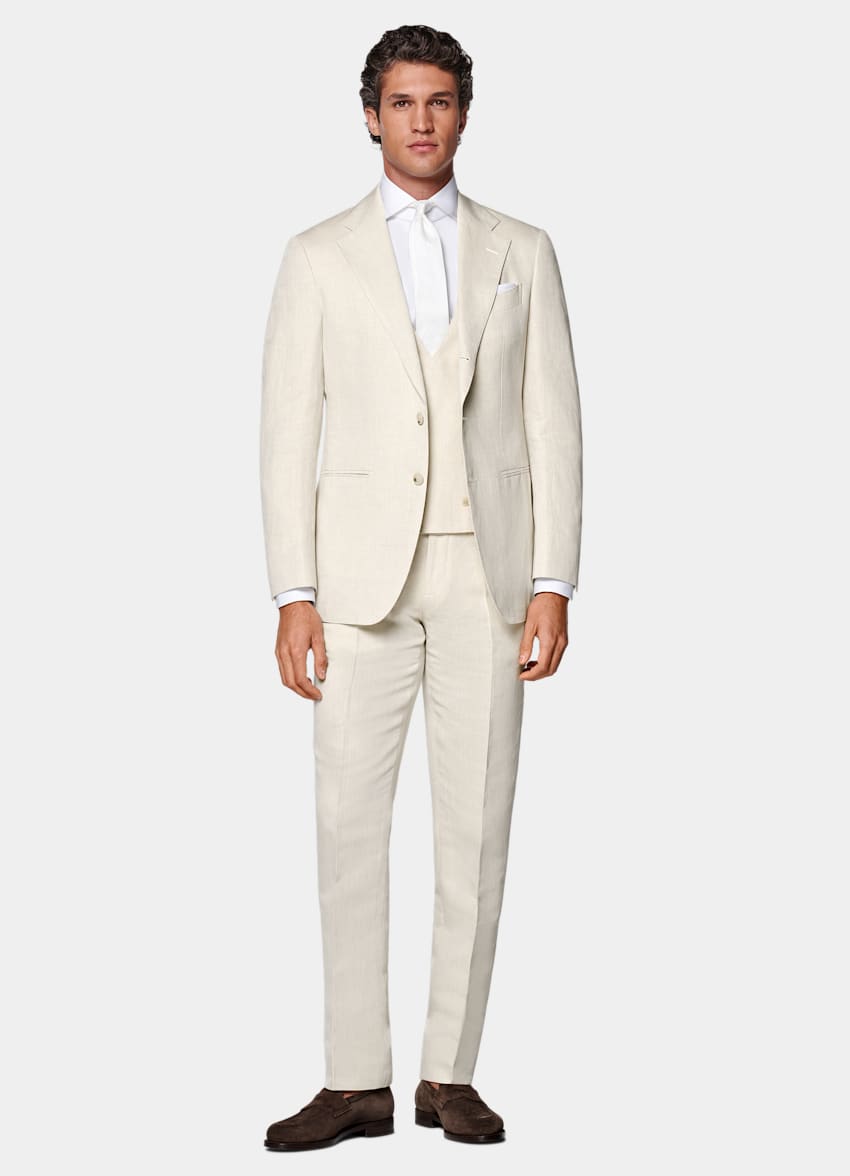 Sand Three-Piece Tailored Fit Havana Suit
