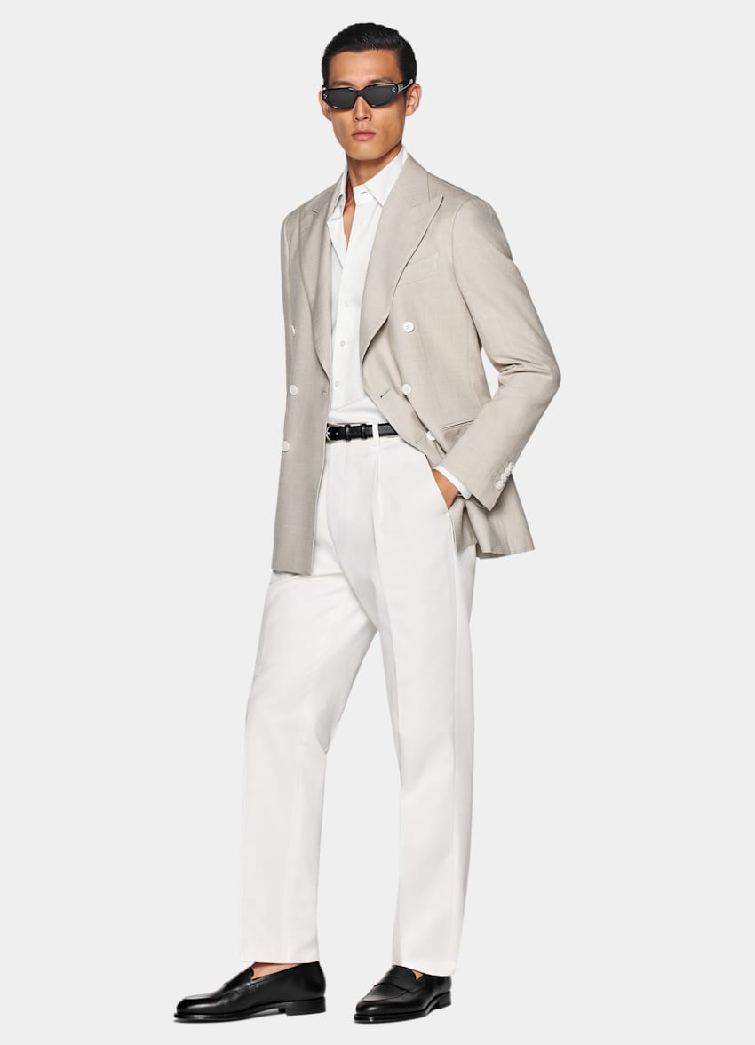 Light Taupe Tailored Fit Havana Blazer