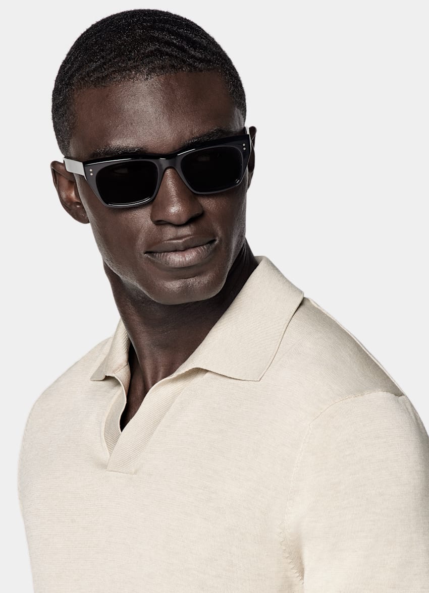 Sand Buttonless Polo