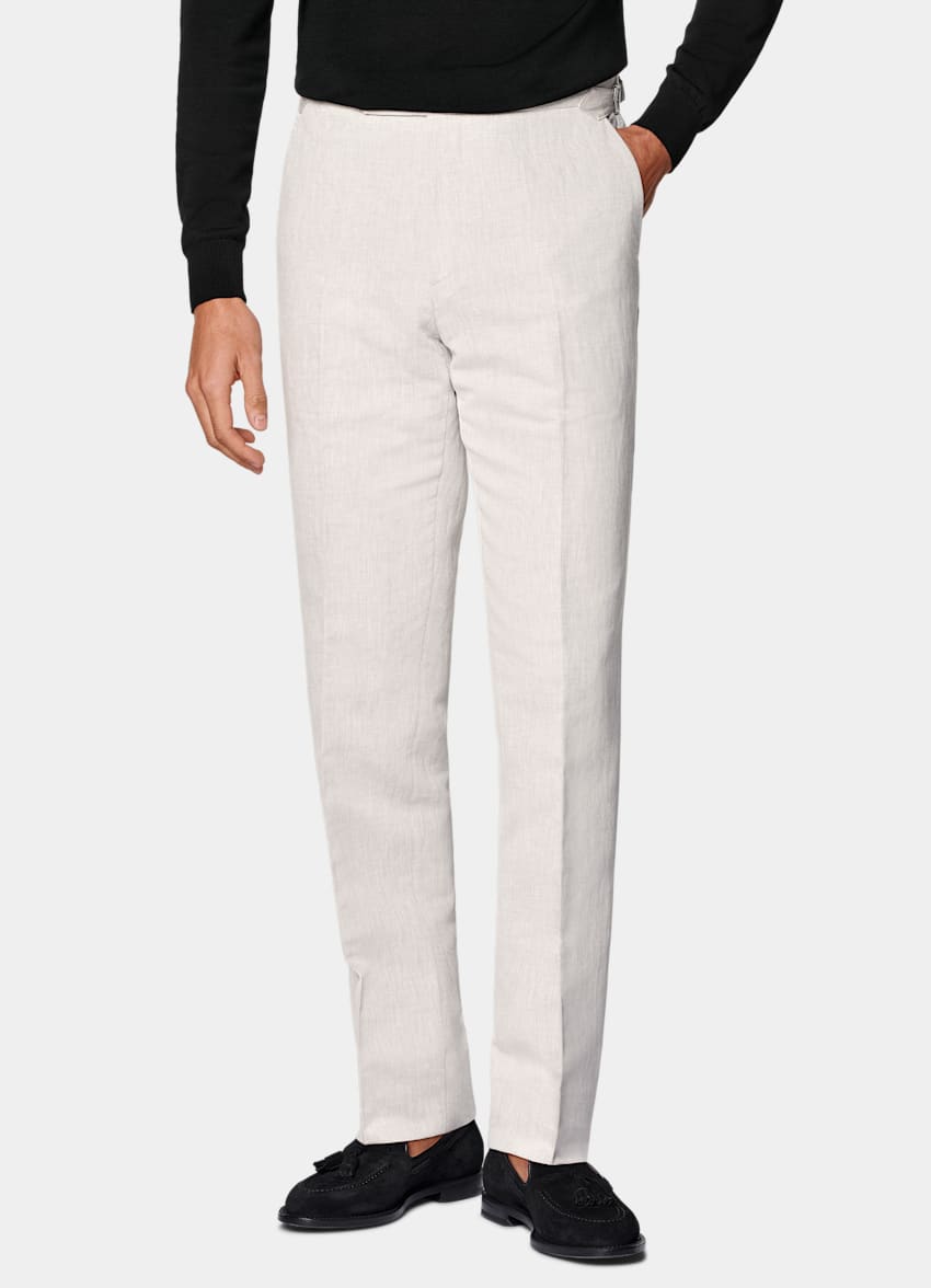 Light Taupe Straight Leg Pants