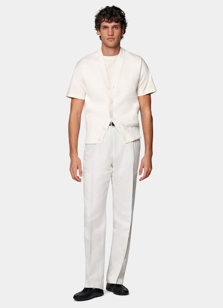 Off-White Sleeveless Cardigan