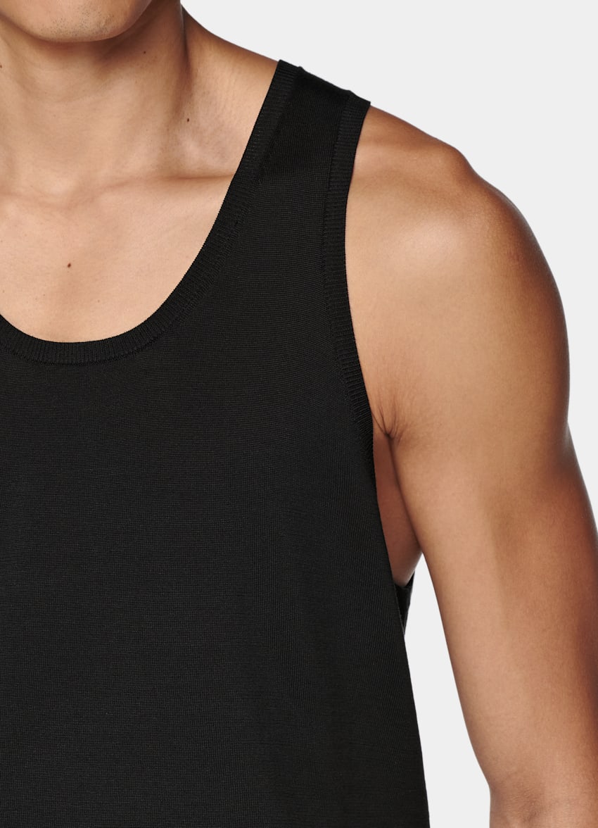 Black Knitted Tank Top