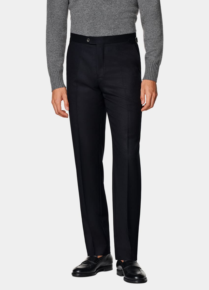 Navy Slim Leg Straight Pants