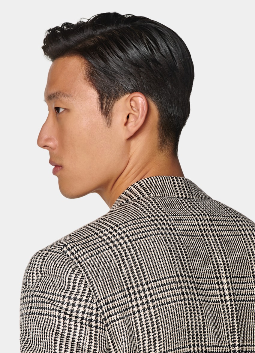 Black Checked Relaxed Fit Roma Blazer