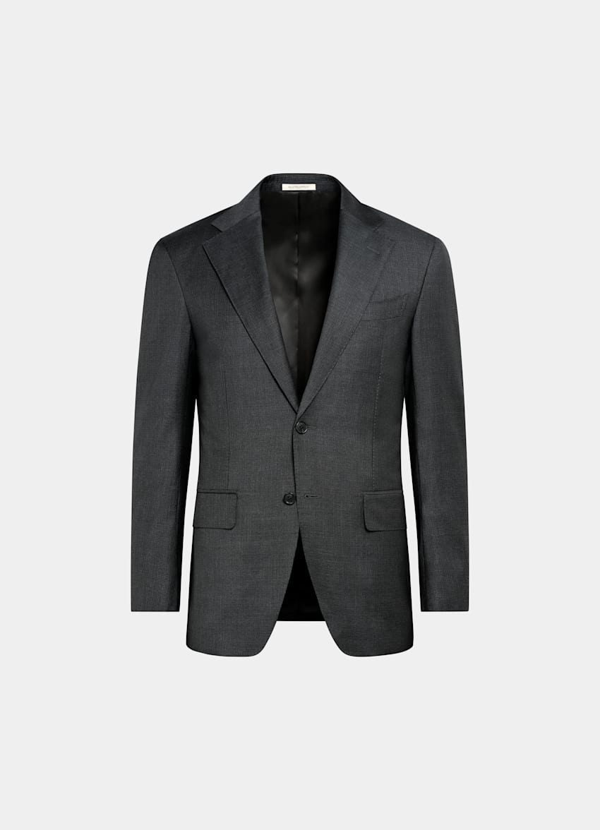 Navy Houndstooth Tailored Fit Havana Suit