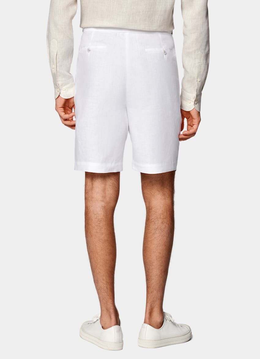White Straight Leg Shorts
