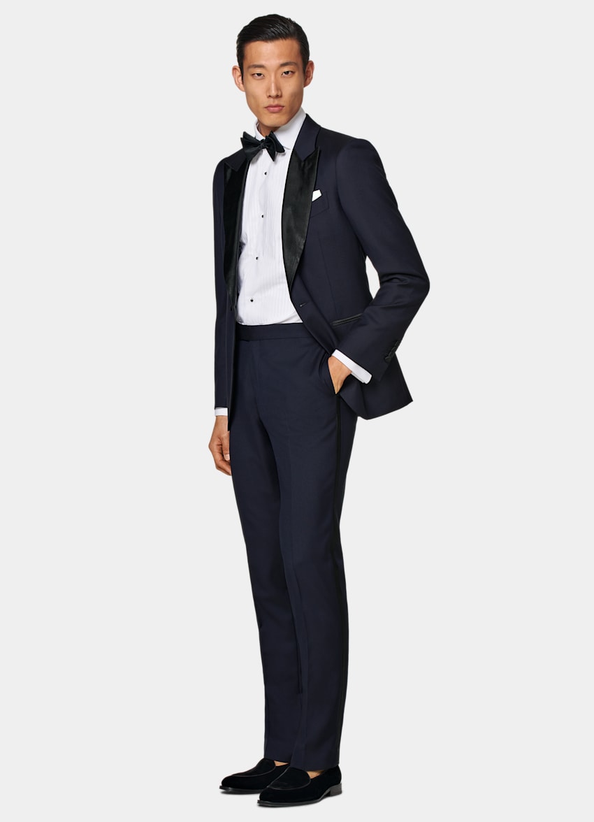 Navy Tailored Fit Lazio Dinner Jacket