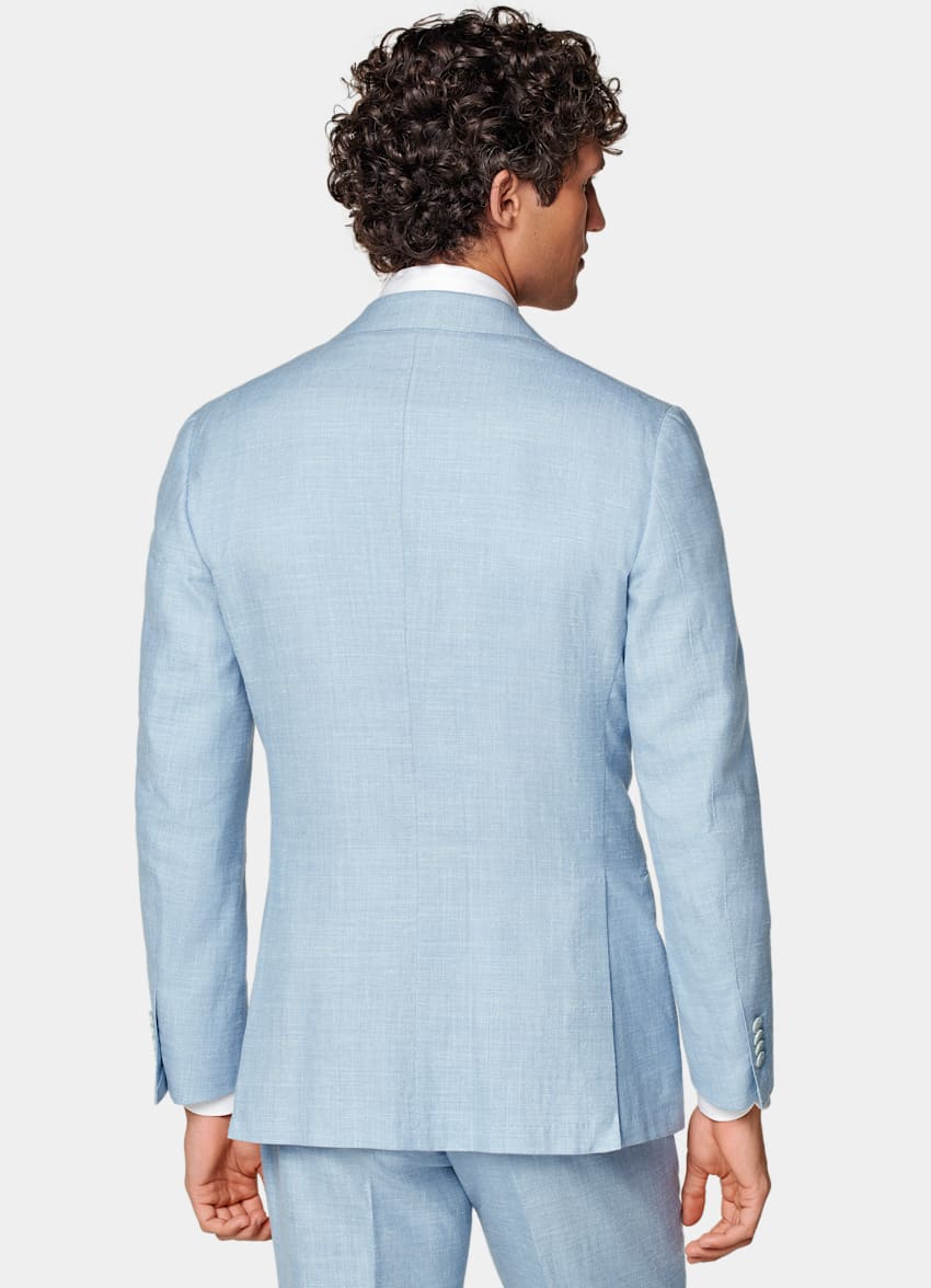 Light Blue Three-Piece Tailored Fit Havana Suit