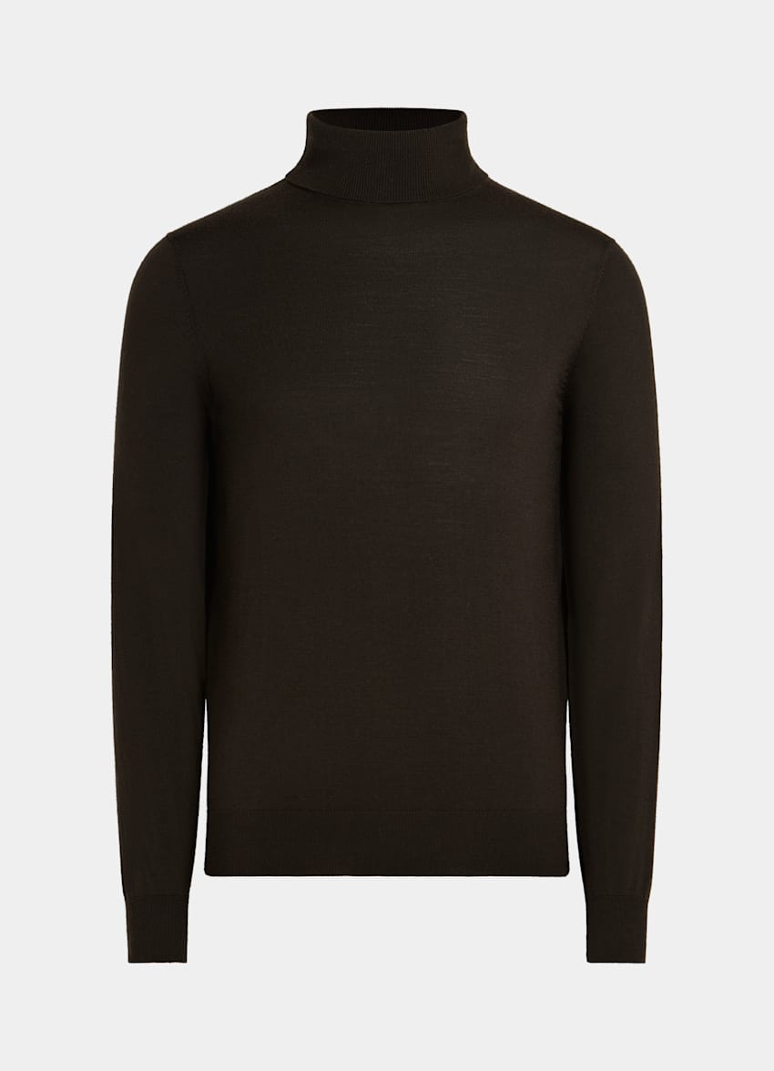 Dark Brown Merino Turtleneck