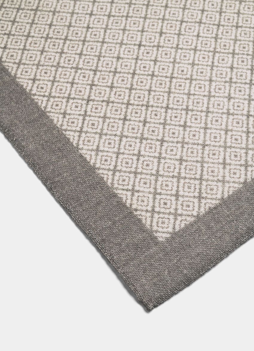 Light Brown Graphic Pocket Square