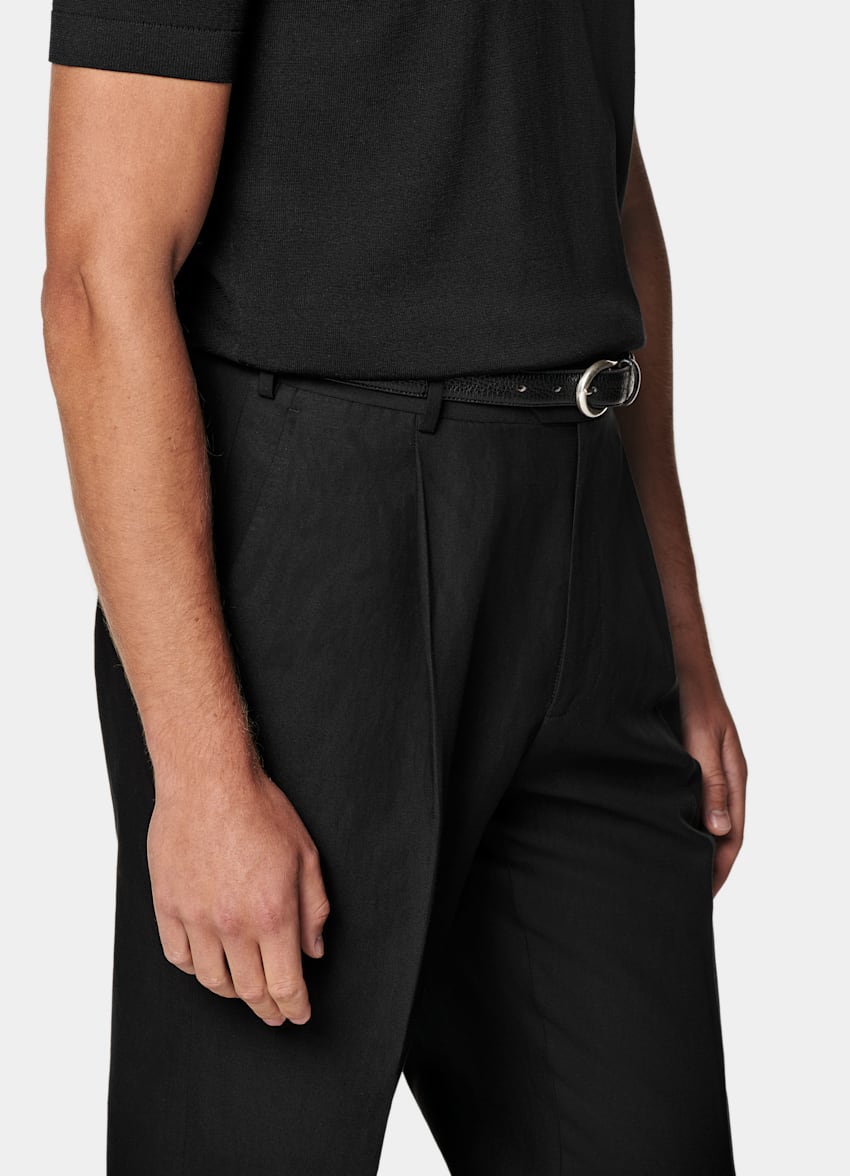 Black Buttonless Polo