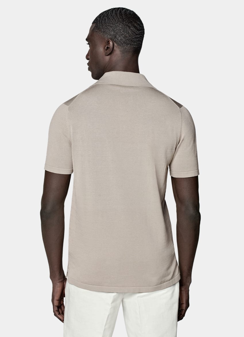 Light Taupe Polo Cardigan