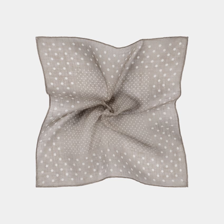 Mid Brown Dotted Pocket Square