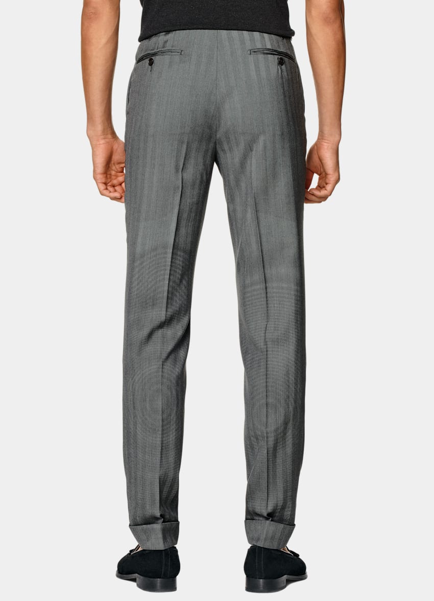 Mid Grey Herringbone Perennial Tailored Fit Havana Suit