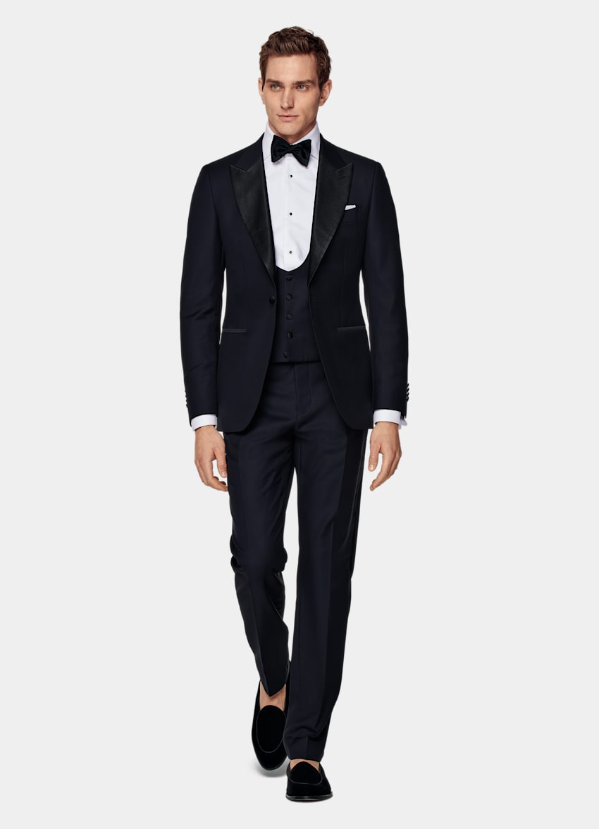 Navy Three-Piece Tailored Fit Lazio Tuxedo