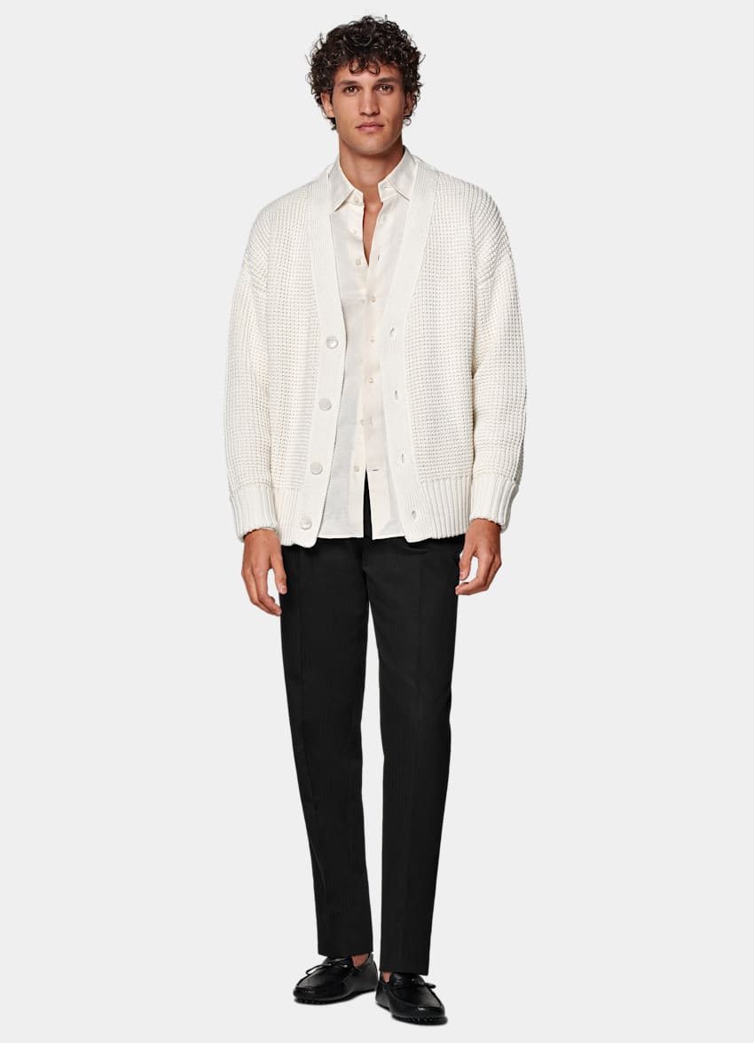 Off-White Crochet Oversized Cardigan