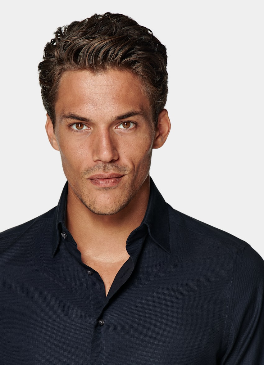 Navy Royal Oxford Slim Fit Shirt