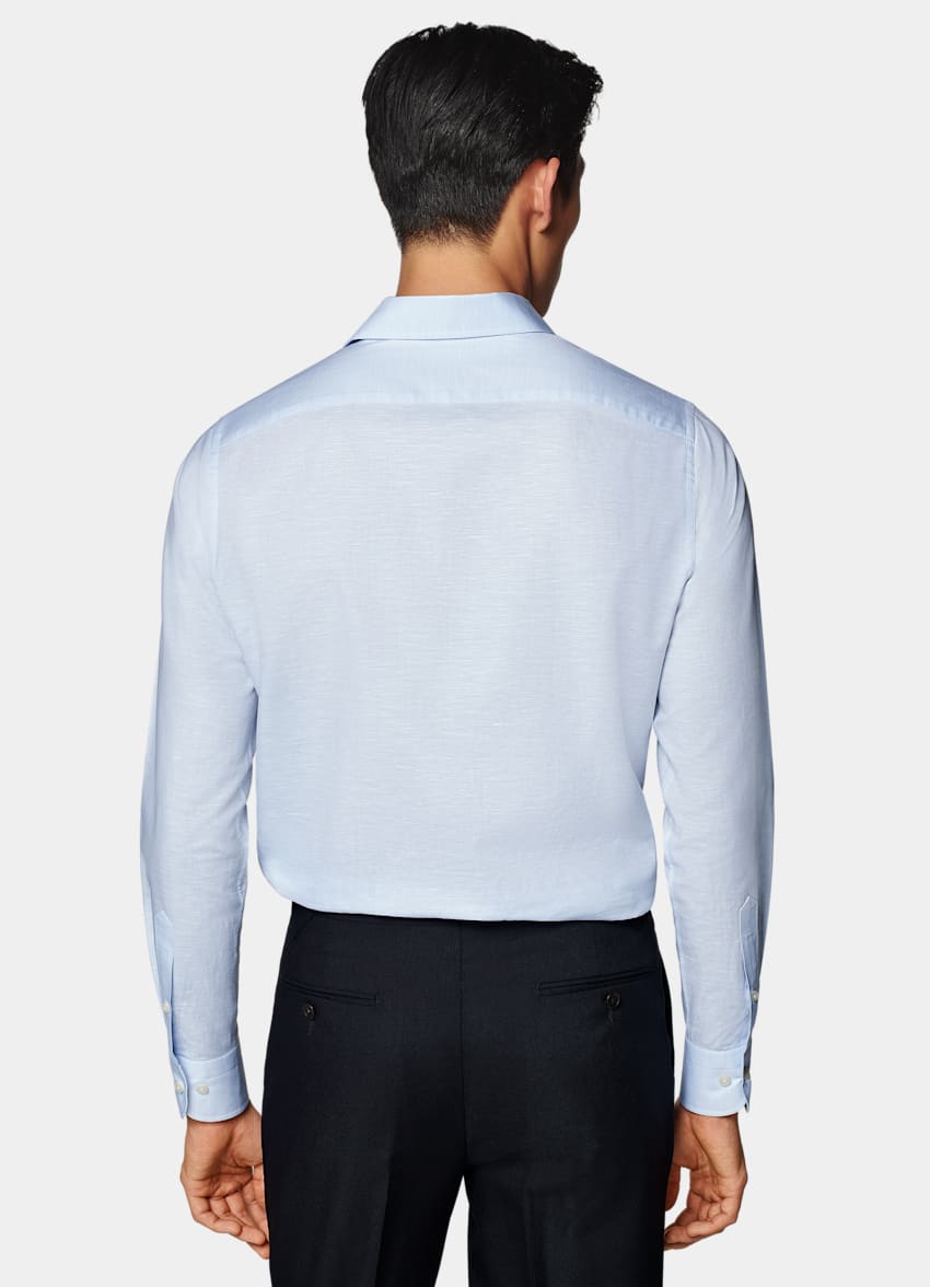 Light Blue Classic Collar One Piece Slim Fit Shirt